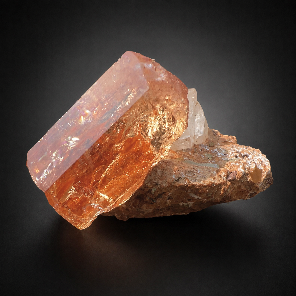 Natural Golden Topaz Crystal on Matrix from Katlang Pakistan, 59 gram