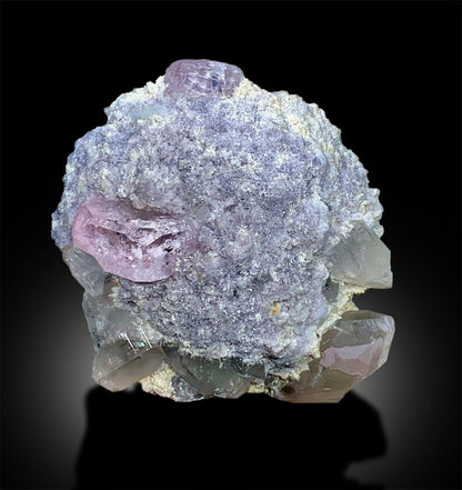 Pink Morganite Specimen, Morganite with Quartz, Morganite with Lepidolite, Morganite Crystals, Pink Lepidolite, Quartz crystals, 459 gram