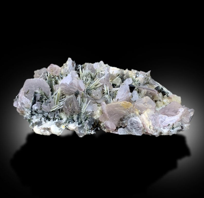 Bicolor Tourmalines With Lepidolite and Smoky Quartz Mineral Specimen From Afghanistan - 708 gram