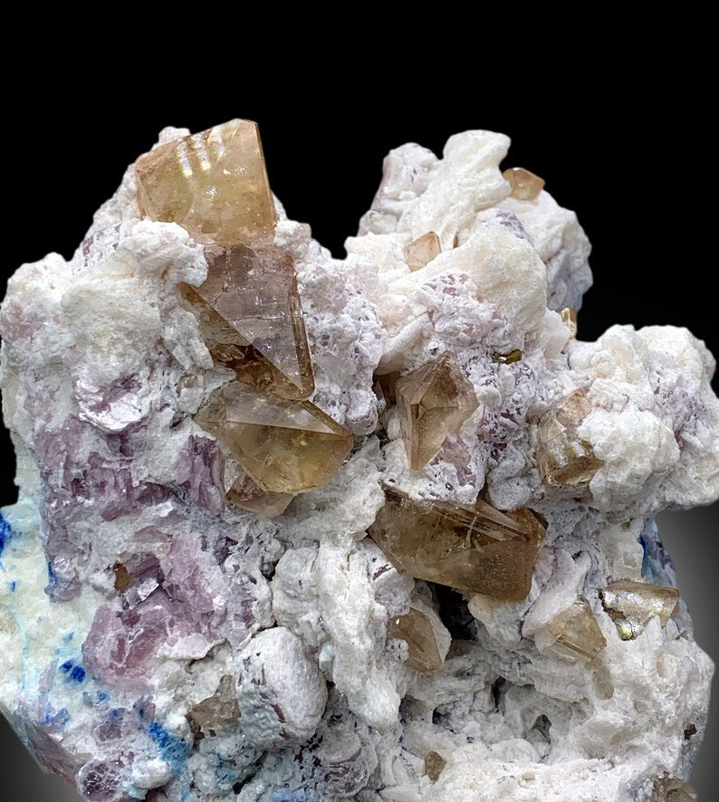 Topaz Matrix Rich Golden Color Topaz Cluster on Matrix, Topaz Specimen, Natural Top ...