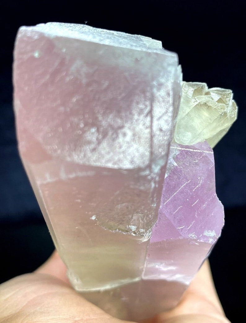 Natural Bicolor Kunzite Crystal with Quartz, Kunzite Specimen, Raw Mineral, Kunzite Stone, Kunzite from Afghanistan - 1035 gram