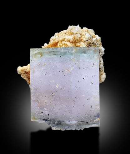 AquaMorganite, Morganite Var Aquamarine, AquaMorganite With Schorl and Feldspar From Skardu Pakistan - 85 gram