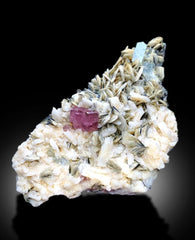 Pink Apatite With Aquamarine, Calcite and Mica Mineral Specimen From Nagar Pakistan - 711 gram