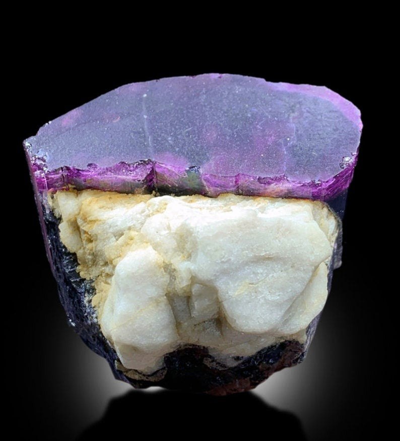 Pink Cap Tourmaline Crystal With Albite, Terminated Tourmaline, Crystal Specimen, Tourmaline From Paproke Afghanistan - 249 gram