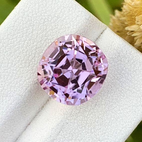 Violet Kunzite Gemstone For Wedding Ring, Loose Kunzite Cut Stone, Lilac Kunzite For Jewelry Making, Faceted Kunzite Gem, 11 CT