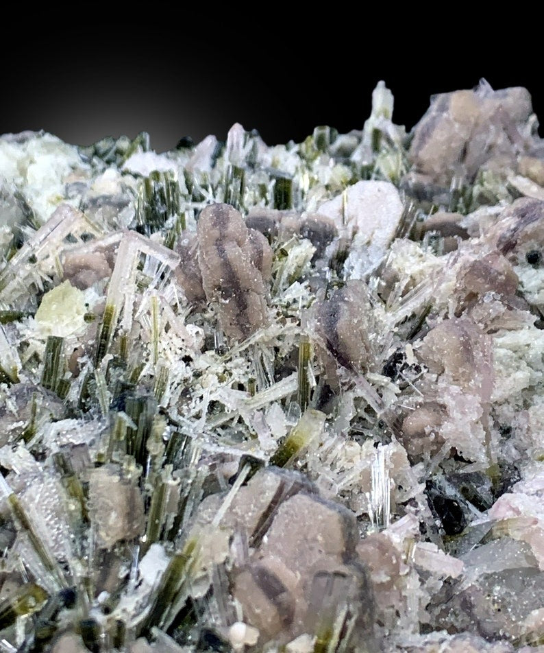 Bicolor Tourmalines With Lepidolite and Smoky Quartz Mineral Specimen From Afghanistan - 923 gram