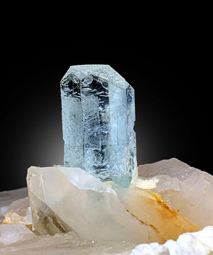 Natural Terminated Blue Aquamarine Crystal on Quartz Mineral Specimen From Skardu Pakistan - 3297 gram