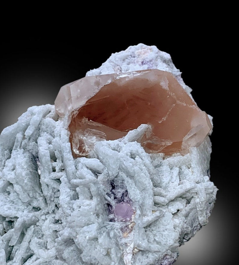 Peach Pink Morganite With Apatite and Cleavelandite Albite Specimen From Afghanistan - 512 gram
