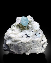 Natural Aquamarine Crystal With Mica Schorl and Feldspar Mineral Specimen From Skardu Pakistan - 1413 gram