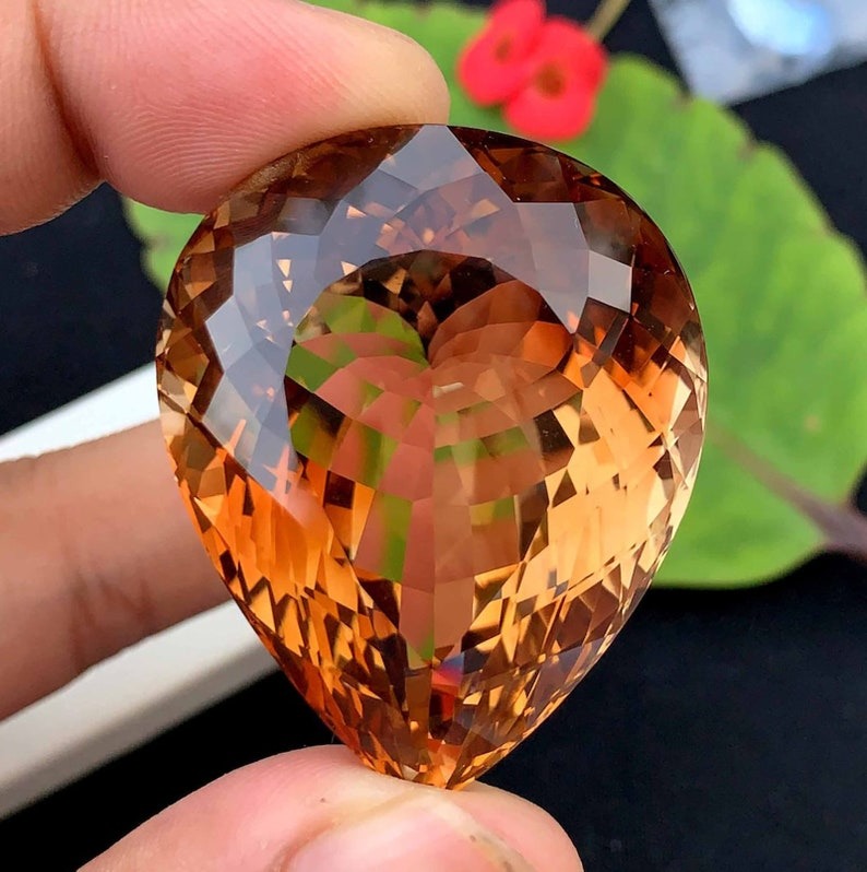 Pear Shape Champagen Topaz Gemstone, Loose gemstone, Topaz Faceted Cut Stone, Jewellry Making, Topaz Jewellry - 213.70 CT