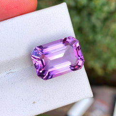 Emerald Cut Amethyst Gemstone, Purple Amethyst Stone For Jewelry