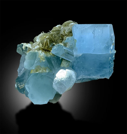 Aquamarine Specimen, Aquamarine Crystals, Aquamarine with Mica, Aquamarine Cluster, Aquamarine from Pakistan, Raw Aquamarine, 998 gram