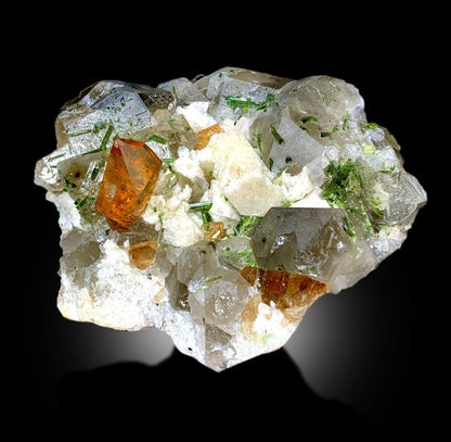 Topaz Crystals with Tourmalines, Herderite Crystals, Smoky Quartz and Feldspar Specimen, Topaz Specimen, Tourmaline Cluster, 1851 gram