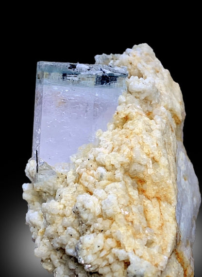 AquaMorganite, Morganite Var Aquamarine, AquaMorganite With Schorl and Feldspar From Skardu Pakistan - 170 gram