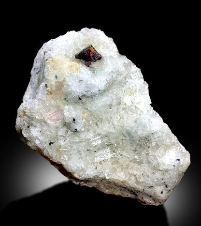 Natural Red Color Tantalite with Morganite, Quartz and Albite, Mineral Specimen, Tantalite Specimen from Afghanistan - 616 gram