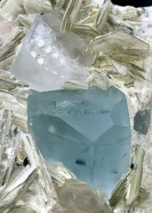 Blue Aquamarine with Pink Morganite on Muscovite Mica, Aquamarine Specimen, Morganite Specimen, Aquamarine Crystal, Combo Mineral, 600 gram