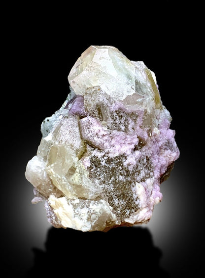 Morganite Specimen, Natural Morganite Crystal with Purple Apatite and Mica, Tourmalines and Albite Mineral Specimen from Afghanistan, 415 g