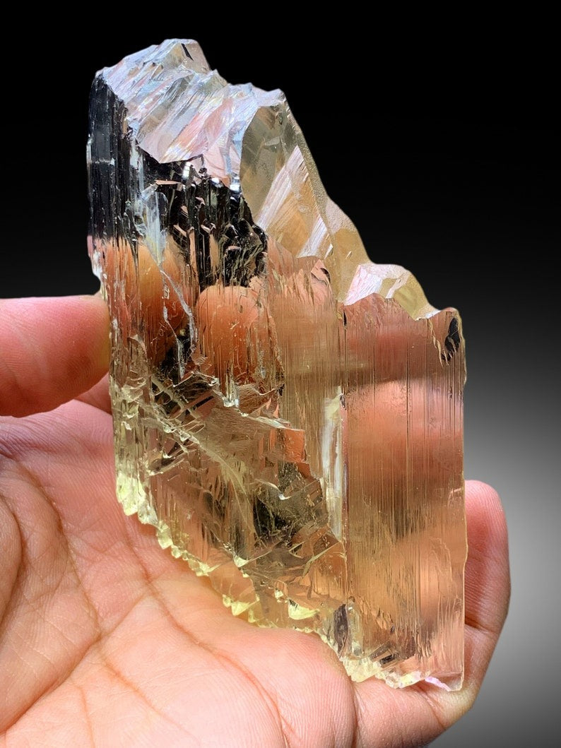 Exquisite Yellow Triphane Kunzite with Complex Terminations, Raw Kunzite Stone, Kunzite Specimen, Kunzite from Afghanistan - 254 gram