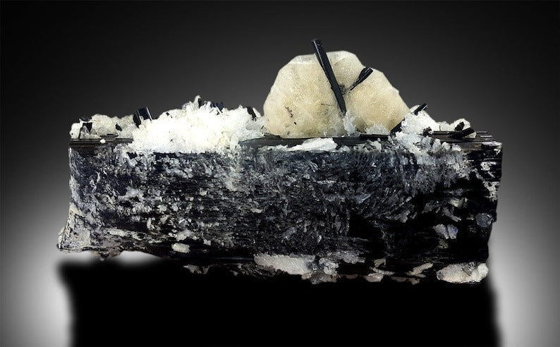 Apatite Crystal with Topaz Schorl and Albite Mineral Specimen from Skardu Pakistan - 294 g , 104*44 mm