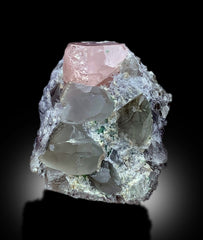 Pink Morganite With Green Tourmalines, Quartz and Lepidolite Mineral Specimen From Afghanistan - 1375 gram