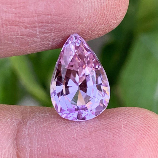 Pear Shape Kunzite Loose Gemstone, Pink Kunzite Gemstone for Jewelry Making, Flawless Kunzite Cut Stone, Natural Kunzite Birthstone, 7.60 CT