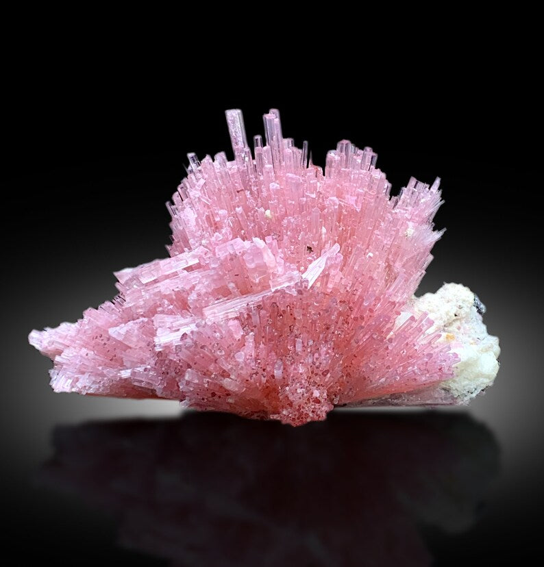 Natural Pink Color Tourmaline Crystals Cluster, Tourmaline Bunch, Tourmaline on Matrix, Tourmaline Specimen from Skardu Pakistan - 190 gram