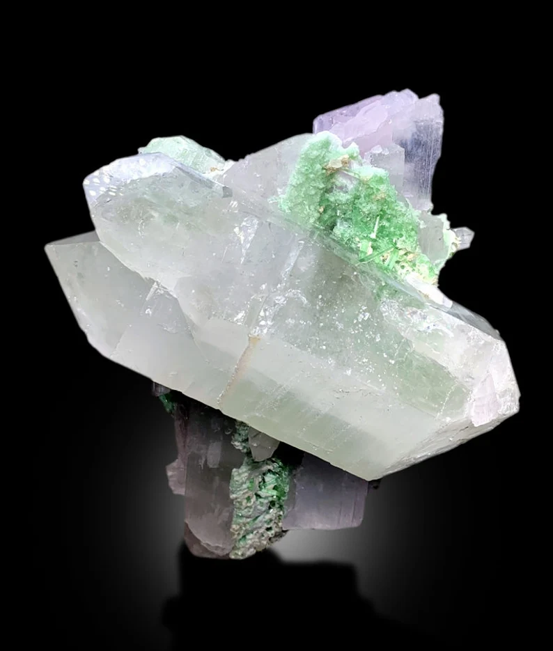 Pink Kunzite, Green Tourmalines, Quartz Crystals, Kunzite Specimen, Kunzite Tourmaline, Raw Kunzite, Kunzite with Tourmalines, 1985 g