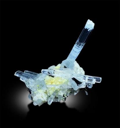 Aquamarine Cluster, Aquamarine Specimen, Aquamarine Crystals, Tourmaline Crystals, Schorl Specimen, Aquamarine Schorl, Mineral Specimen, 27g