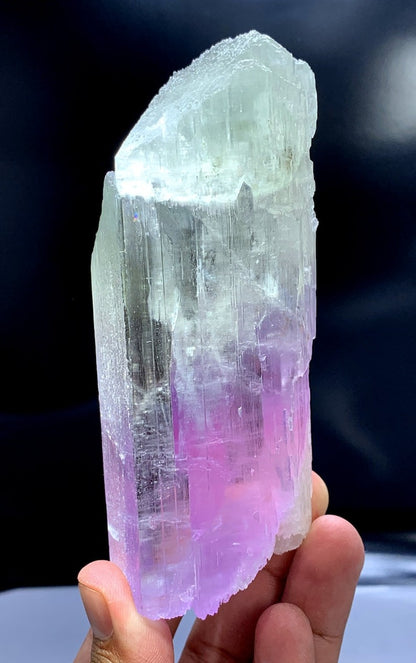Bicolor Kunzite Crystal, Natural Kunzite, Kunzite stone, Pink Kunzite, Kunzite for sale, Raw Kunzite, Mineral Specimen, Healing Stone, 449 g