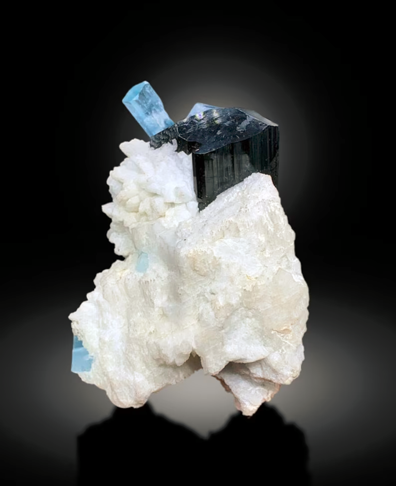 Aquamarine With Schorl Tourmaline and Albite From Afghanistan - 491 gram