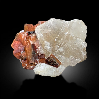 Tantalite Crystals on Quartz, Red Tantalite Specimen, Tantalite Crystals Cluster, Rare Mineral, Rare Crystal, Rare stone, Raw Crystals, 66 g
