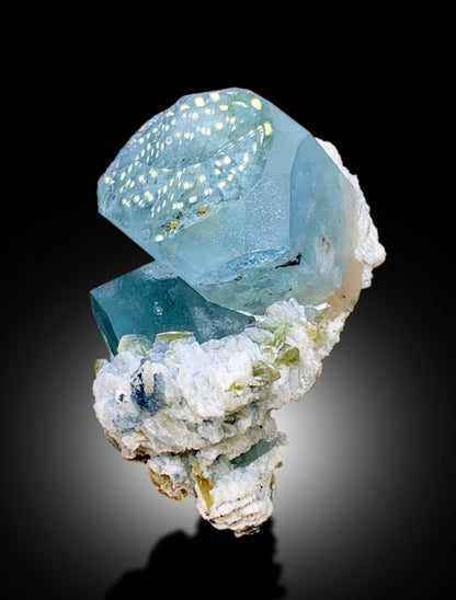 Aquamarine Specimen, Terminated Aquamarine Crystals with Cleavlandite Albite, Natural Aquamarine, Mineral Specimen, Raw Gemstone, 258 gram