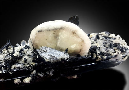 Apatite Crystal with Topaz Schorl and Albite Mineral Specimen from Skardu Pakistan - 325 Gram