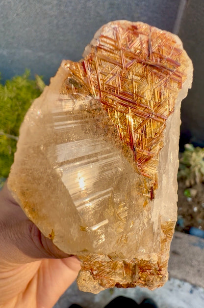 Sagenite Rutile on Quartz Crystal Specimen, Pakistan, 199 gram