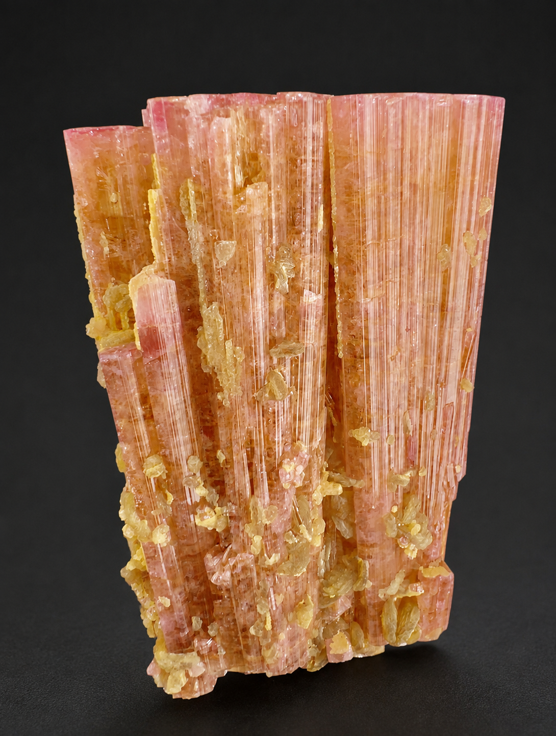 Orange Pink Tourmaline Crystal with Lepidolite Mica from Afghanistan, 316 gram