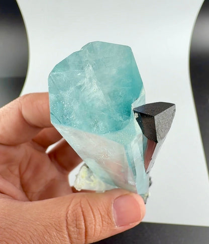 Aquamarine Crystal with Schorl from Pakistan, 160 Gram