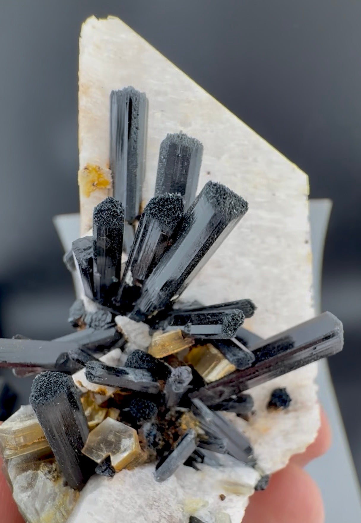 Schorl Tourmaline crystals on Microcline Feldspar from Pakistan, 186 gram
