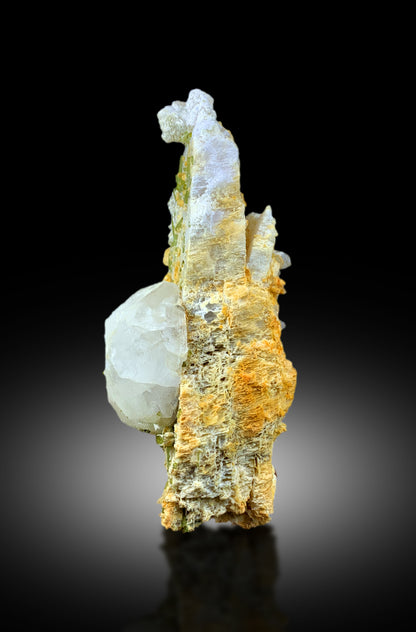 560 gram green tourmaline specimen full profile
Rare tourmaline mineral cluster from Skardu mine