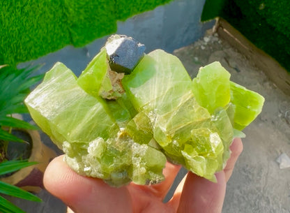 Peridot Crystals with Magnetite from Pakistan, 115 gram