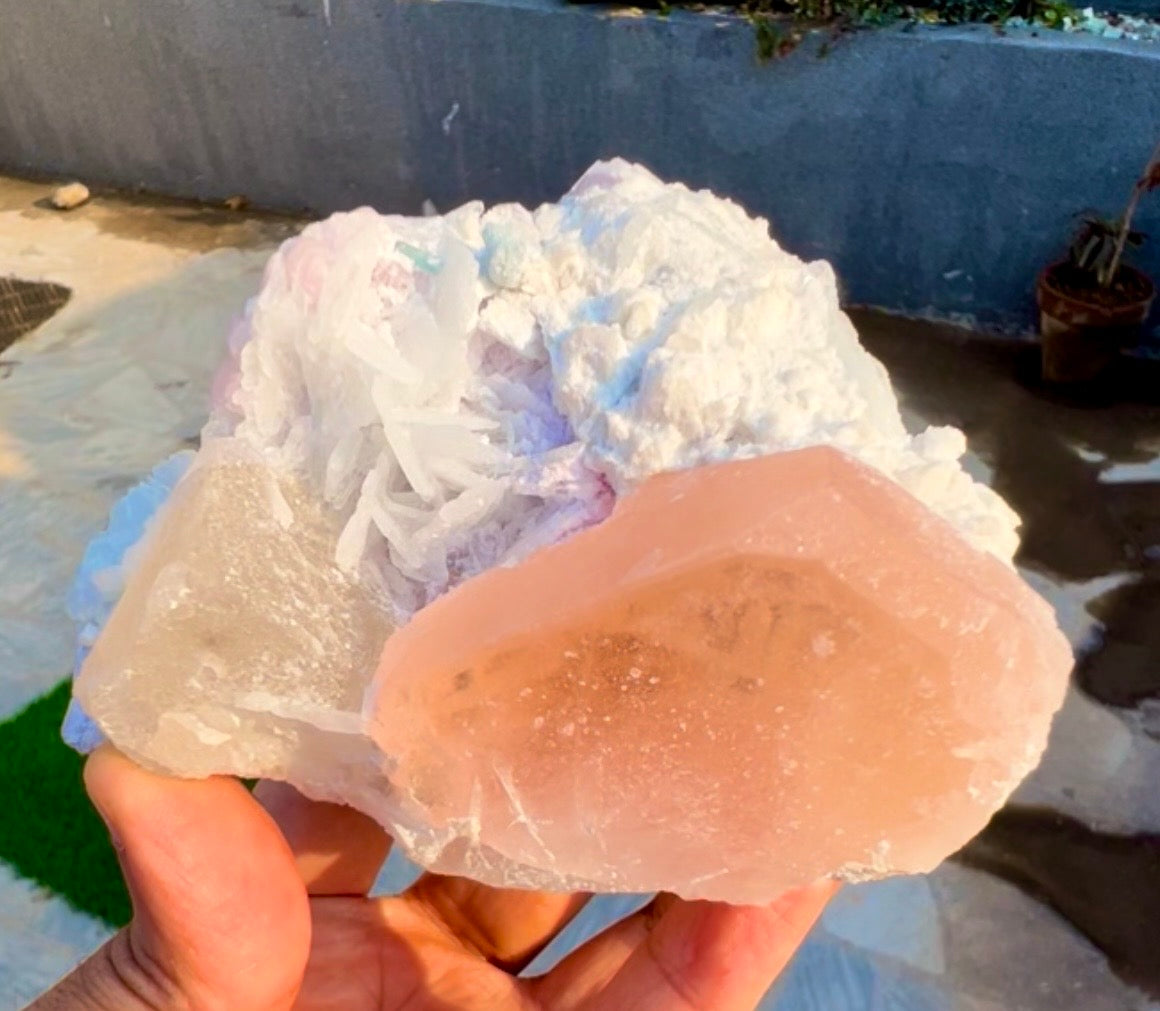 Morganite with Lepidolite, Quartz and Cleavlandite albite specimen from Afghanistan, 406 gram