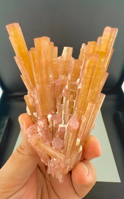 Orange Tourmaline Crystals Cluster , 224 gran