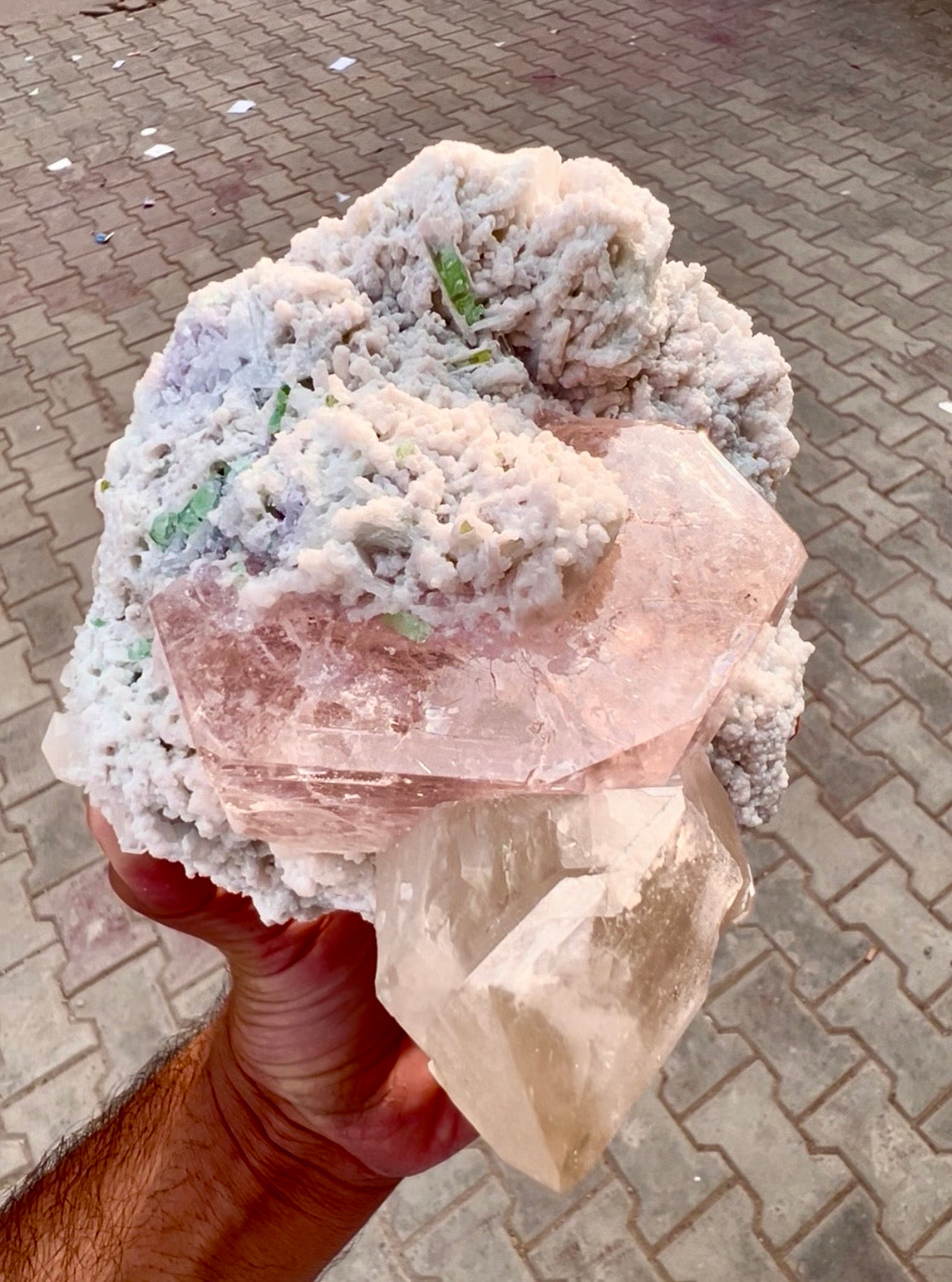 Morganite with Tourmalines, Quartz and Albite from Afghanistan, 1412 gram
