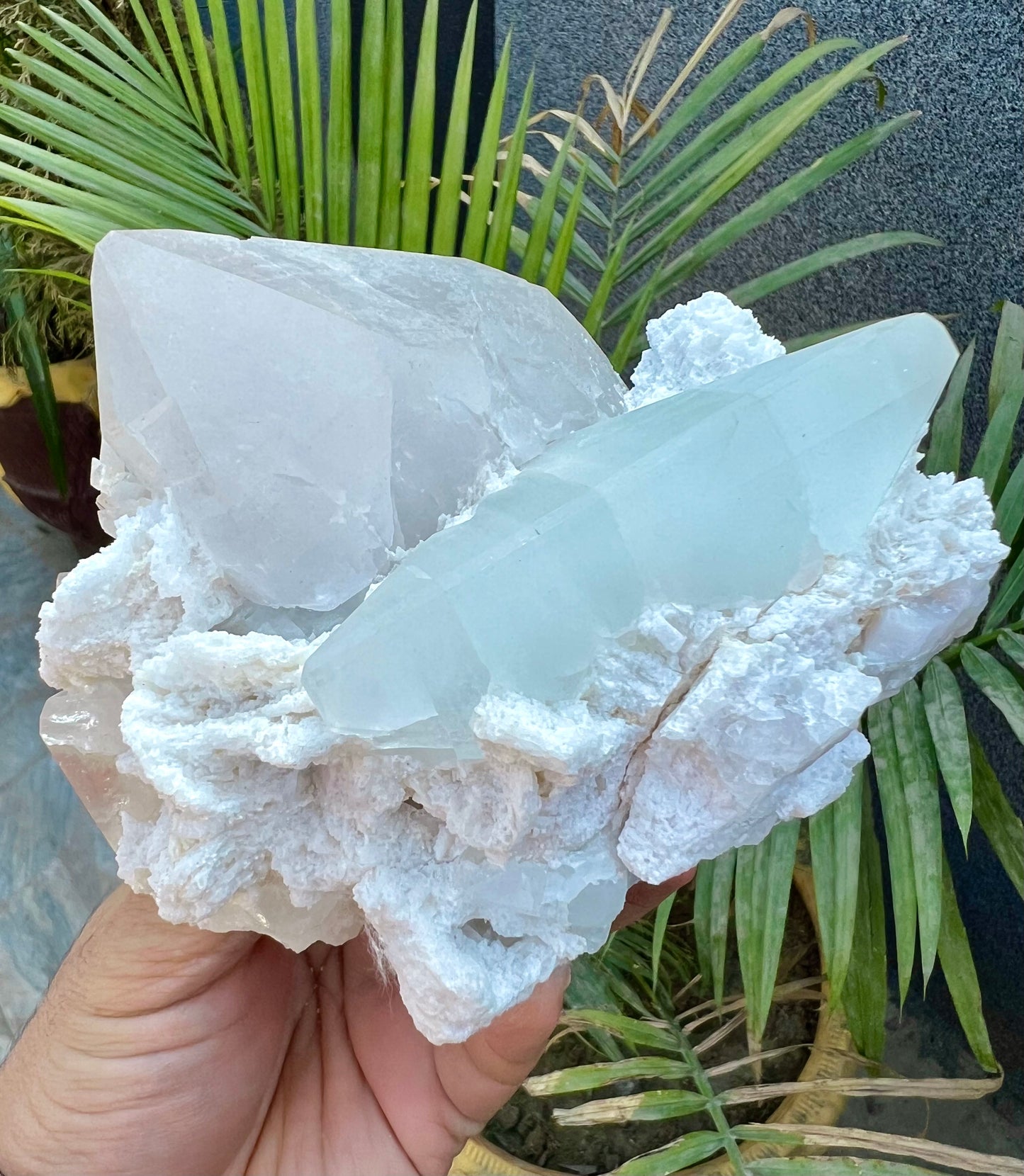 Blue Topaz with Quartz and Albite from Paprok, 922 Gram