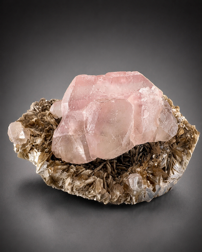 Pink Fluorite on Mica Matrix from Chumar Bakhoor Pakistan, 1619 gran