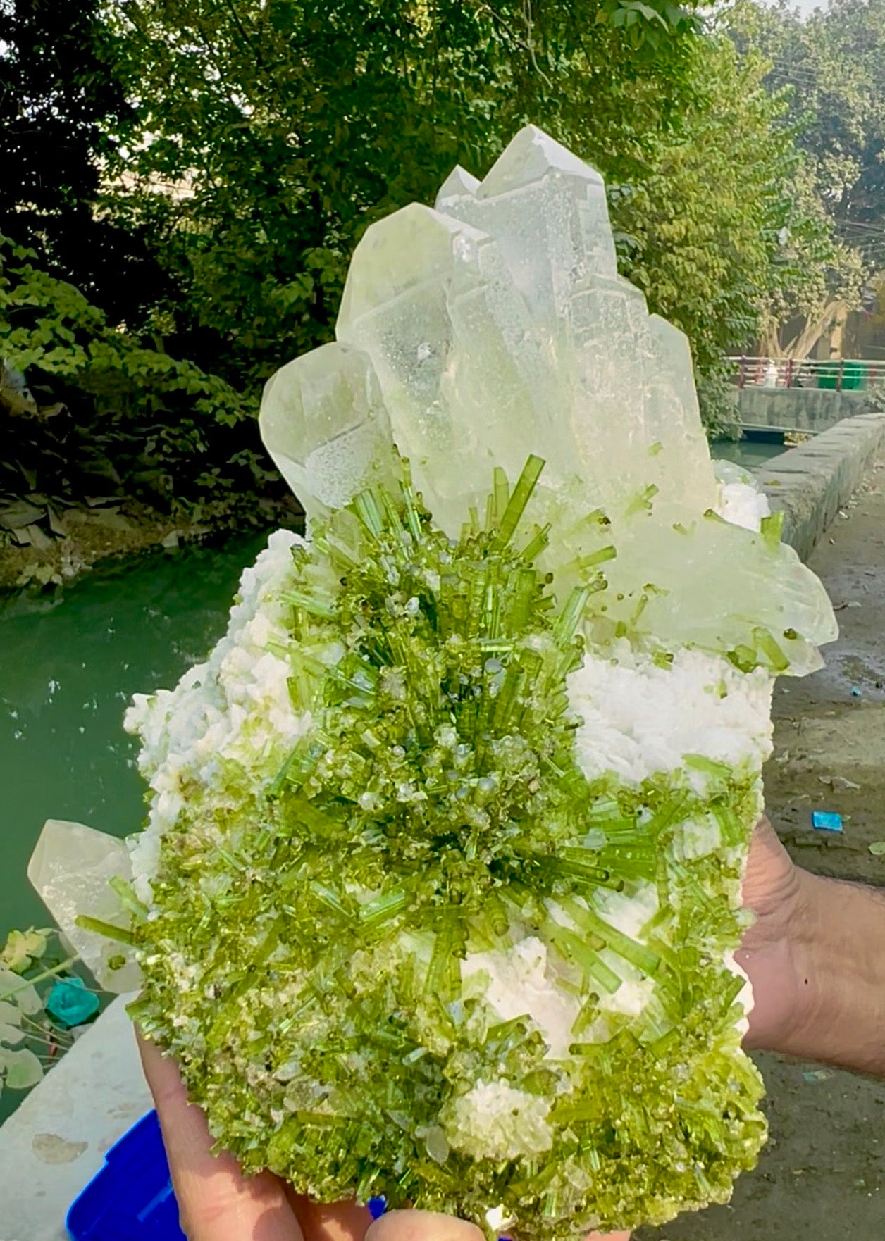Tourmaline Crystals Cluster with Quartz on matrix from Chapu Mine Pakistan, 7014 gram