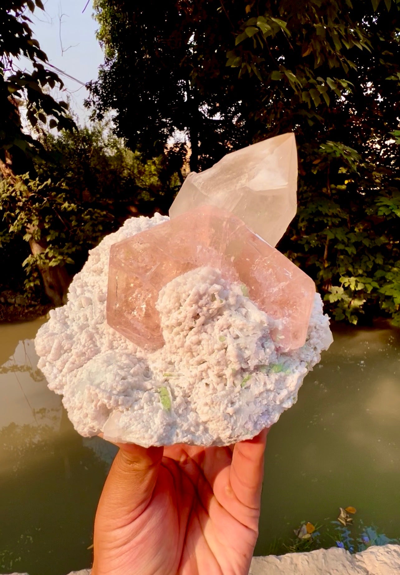 Morganite with Tourmalines, Quartz and Albite from Afghanistan, 1412 gram