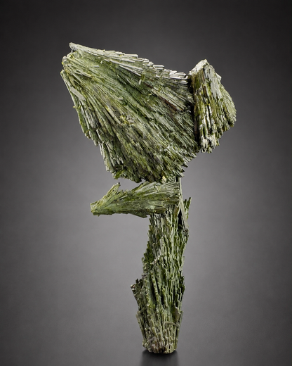 Green Epidote Crystal Specimen with Custom Base, 92 gram