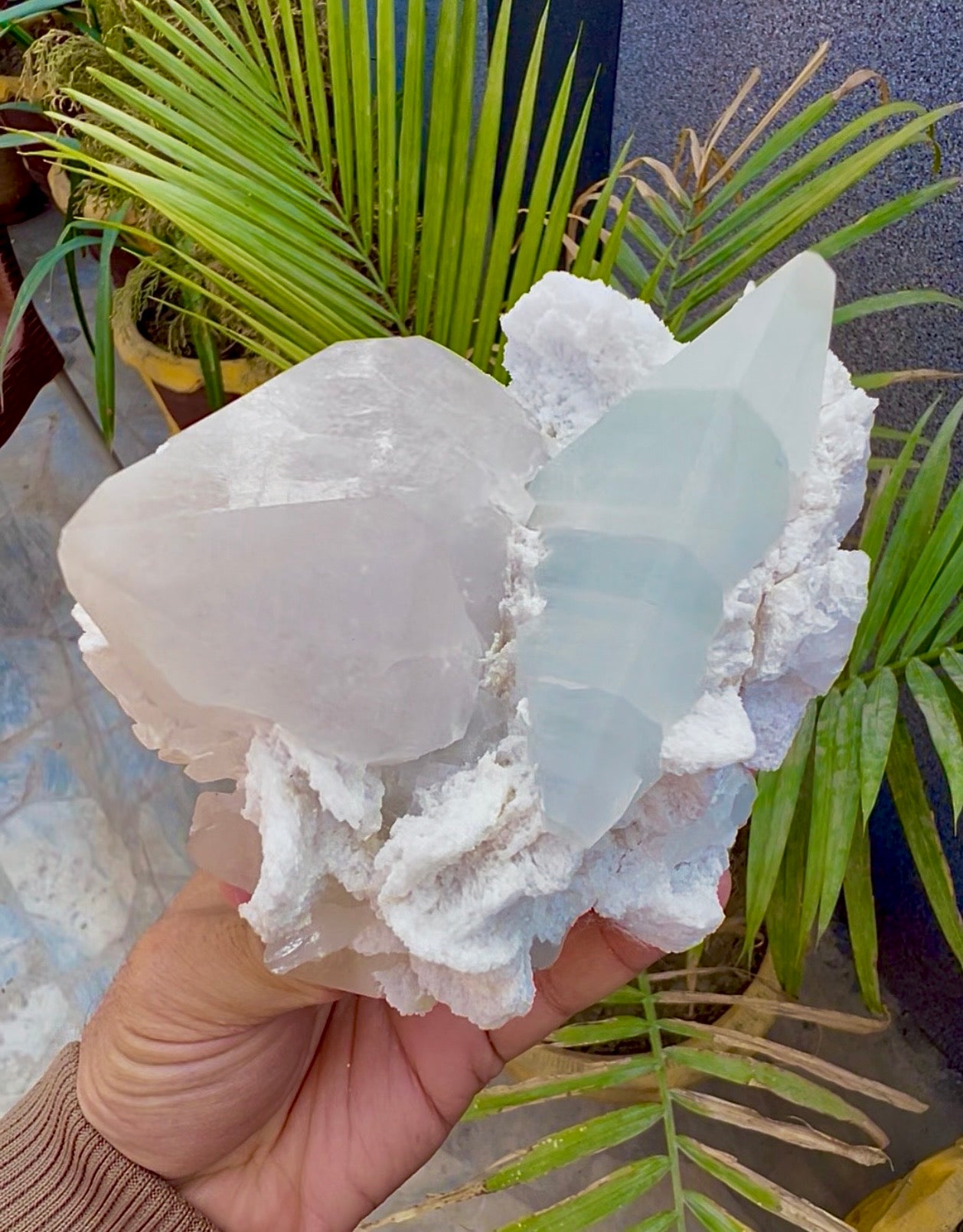 Blue Topaz with Quartz and Albite from Paprok, 922 Gram