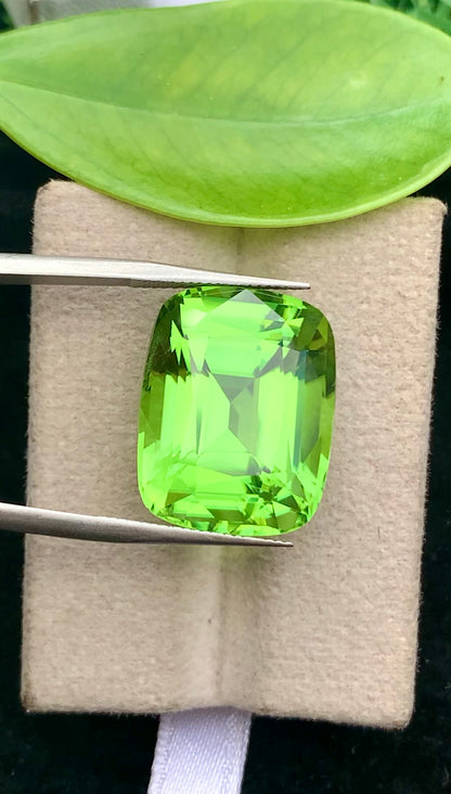 Natural Green Peridot 26.25 Ct Cushion Cut – Pakistan Peridot Gemstone