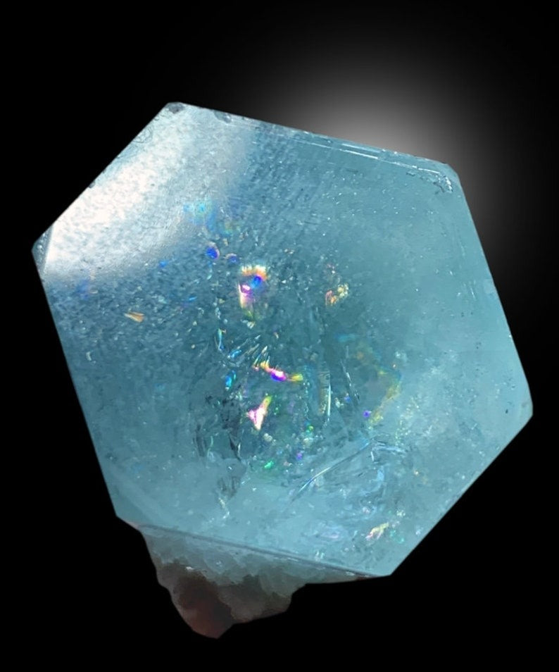 Natural Terminated Sky Blue Aquamarine With Albite From Shigar Valley SKardu Pakistan - 54 gram